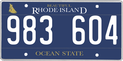 RI license plate 983604