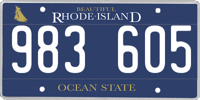 RI license plate 983605