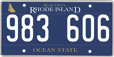 RI license plate 983606