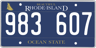 RI license plate 983607