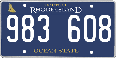 RI license plate 983608