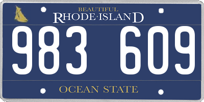 RI license plate 983609