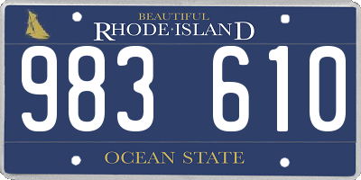 RI license plate 983610