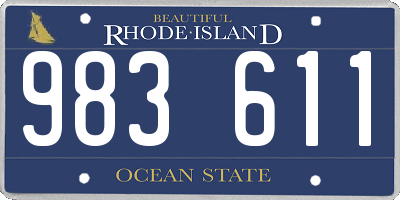 RI license plate 983611