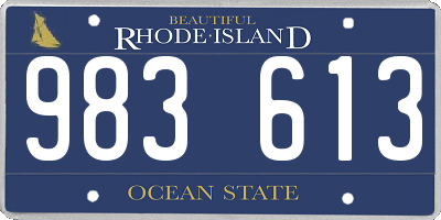 RI license plate 983613