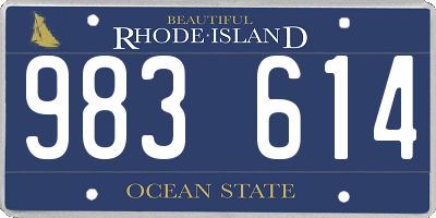 RI license plate 983614