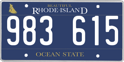 RI license plate 983615