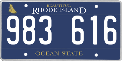 RI license plate 983616