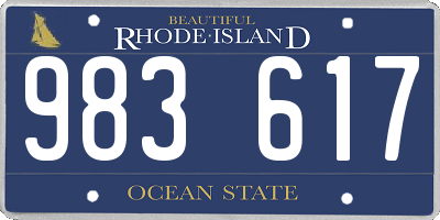 RI license plate 983617