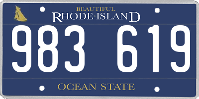 RI license plate 983619