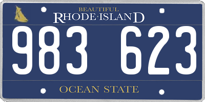 RI license plate 983623