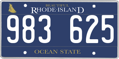 RI license plate 983625