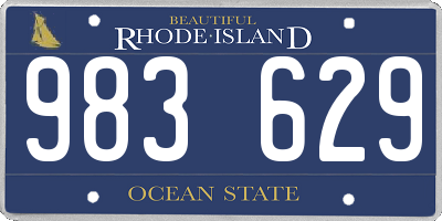 RI license plate 983629