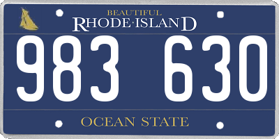 RI license plate 983630