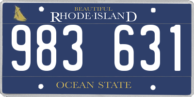 RI license plate 983631