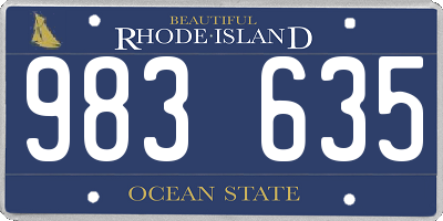 RI license plate 983635