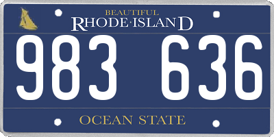 RI license plate 983636