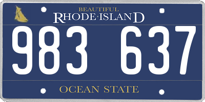 RI license plate 983637