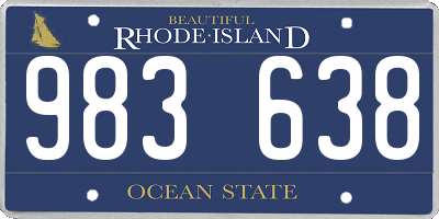 RI license plate 983638