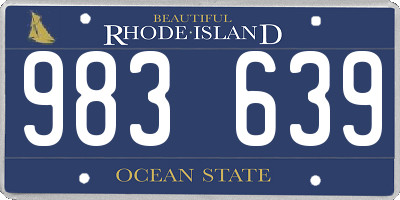 RI license plate 983639