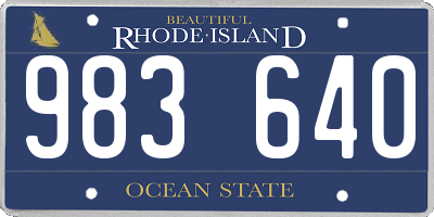 RI license plate 983640