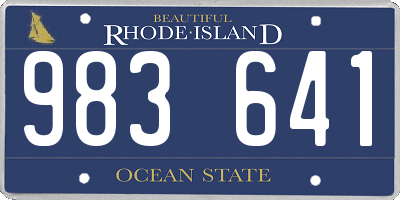 RI license plate 983641