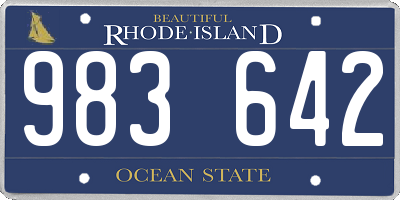 RI license plate 983642