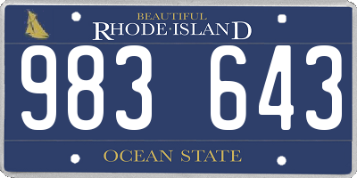 RI license plate 983643