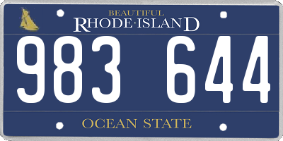 RI license plate 983644