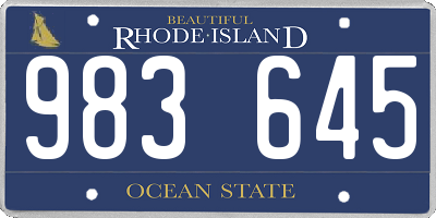 RI license plate 983645