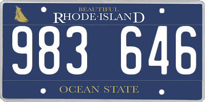 RI license plate 983646