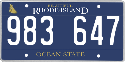 RI license plate 983647