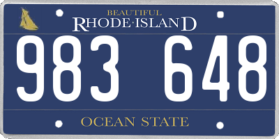 RI license plate 983648