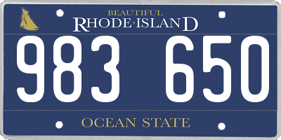 RI license plate 983650