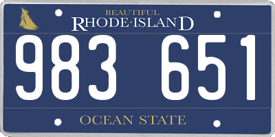 RI license plate 983651