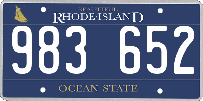 RI license plate 983652