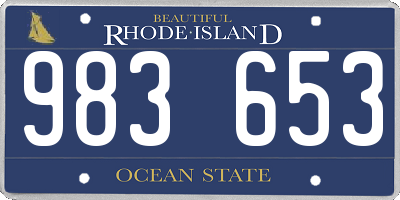 RI license plate 983653