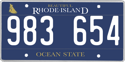 RI license plate 983654