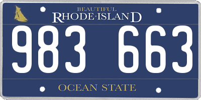 RI license plate 983663