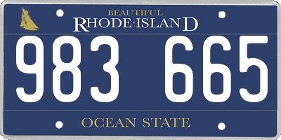 RI license plate 983665