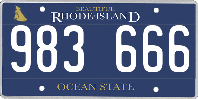 RI license plate 983666