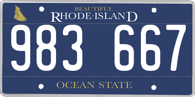 RI license plate 983667