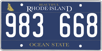 RI license plate 983668