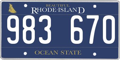 RI license plate 983670