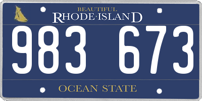 RI license plate 983673