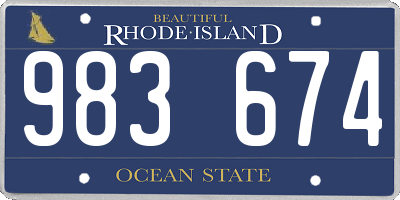 RI license plate 983674