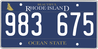 RI license plate 983675