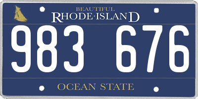 RI license plate 983676