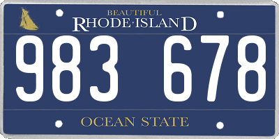 RI license plate 983678