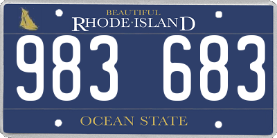 RI license plate 983683